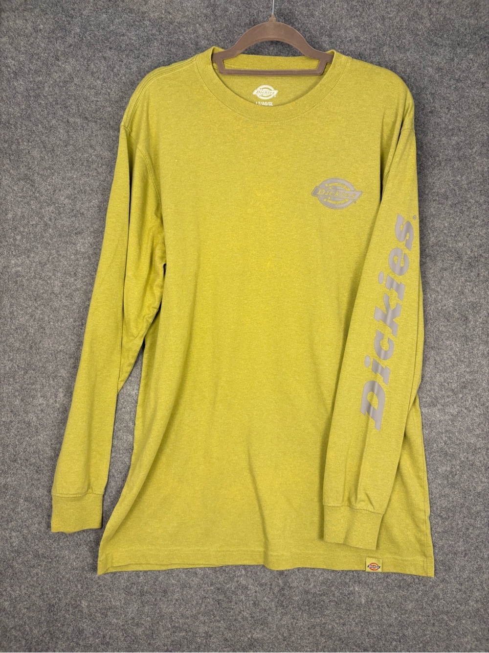 Dickies Lime Green Reflective Sleeve Logo Long Sleeve Tee LT Large Tall